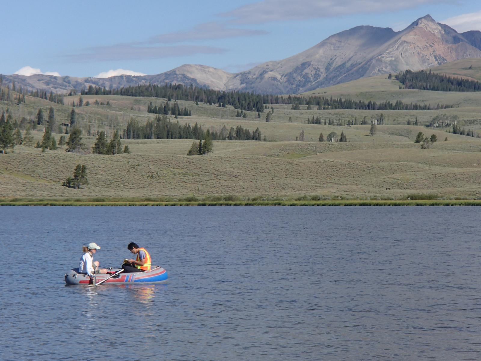 Sampling lakes in the Northern Range of Yellowstone National Park