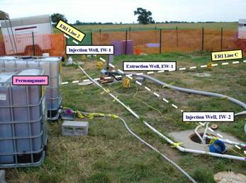 Surface Components of Recirculation Assembly with Safety Fence and Electrical Resistivity Lines